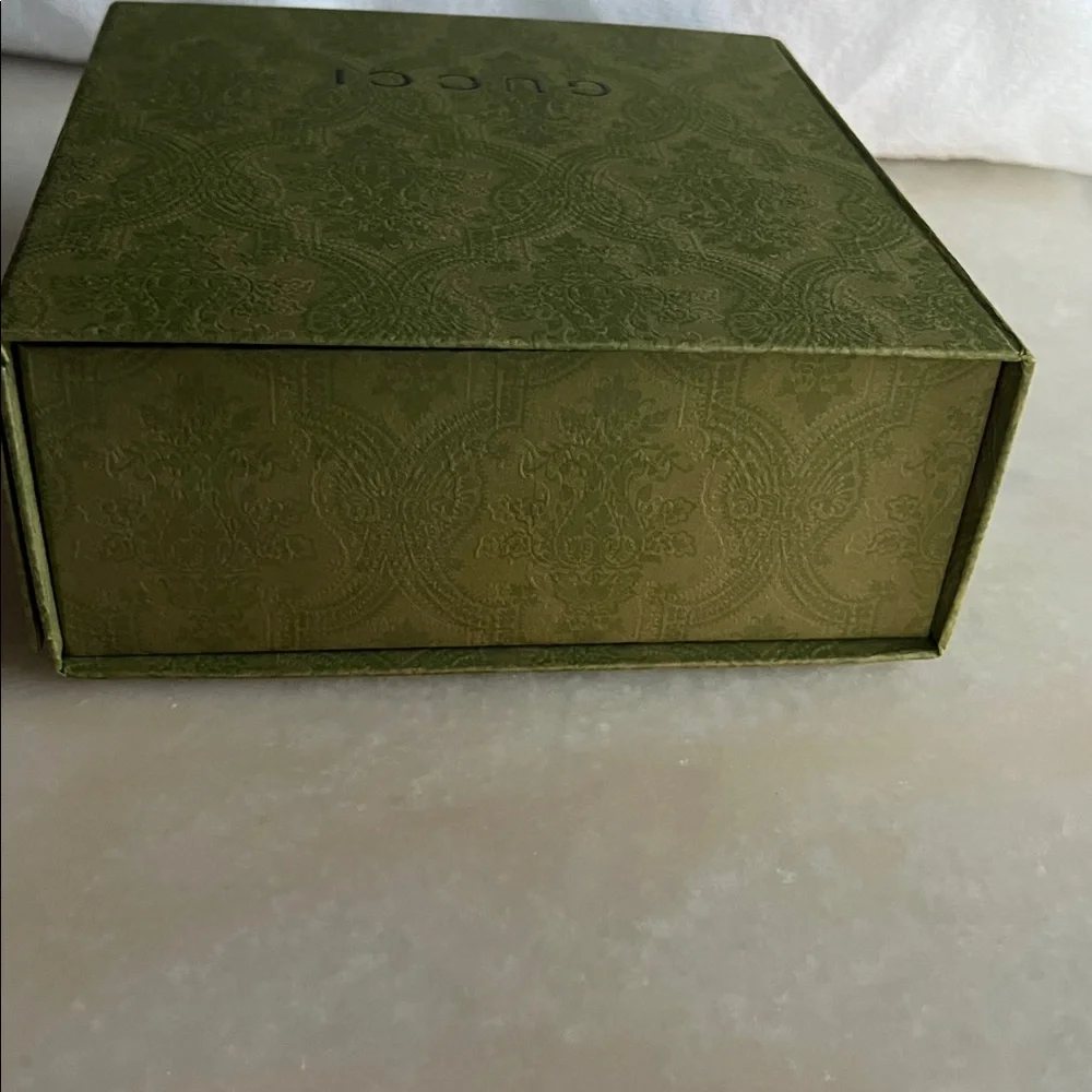 Gucci Olive Embossed DAMASK Gift Box OR STORAGE HOME DECOR